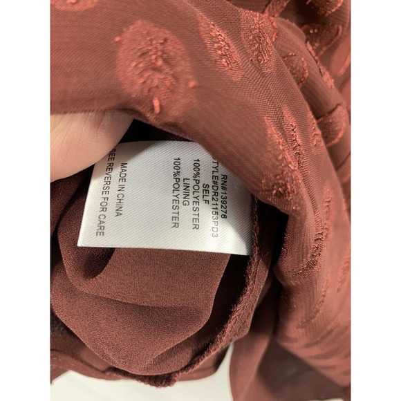 Dr2 Womens‎ Top XS Burgundy Red Polka Dot Flowy Hi Low Career Blouse - Picture 8 of 13